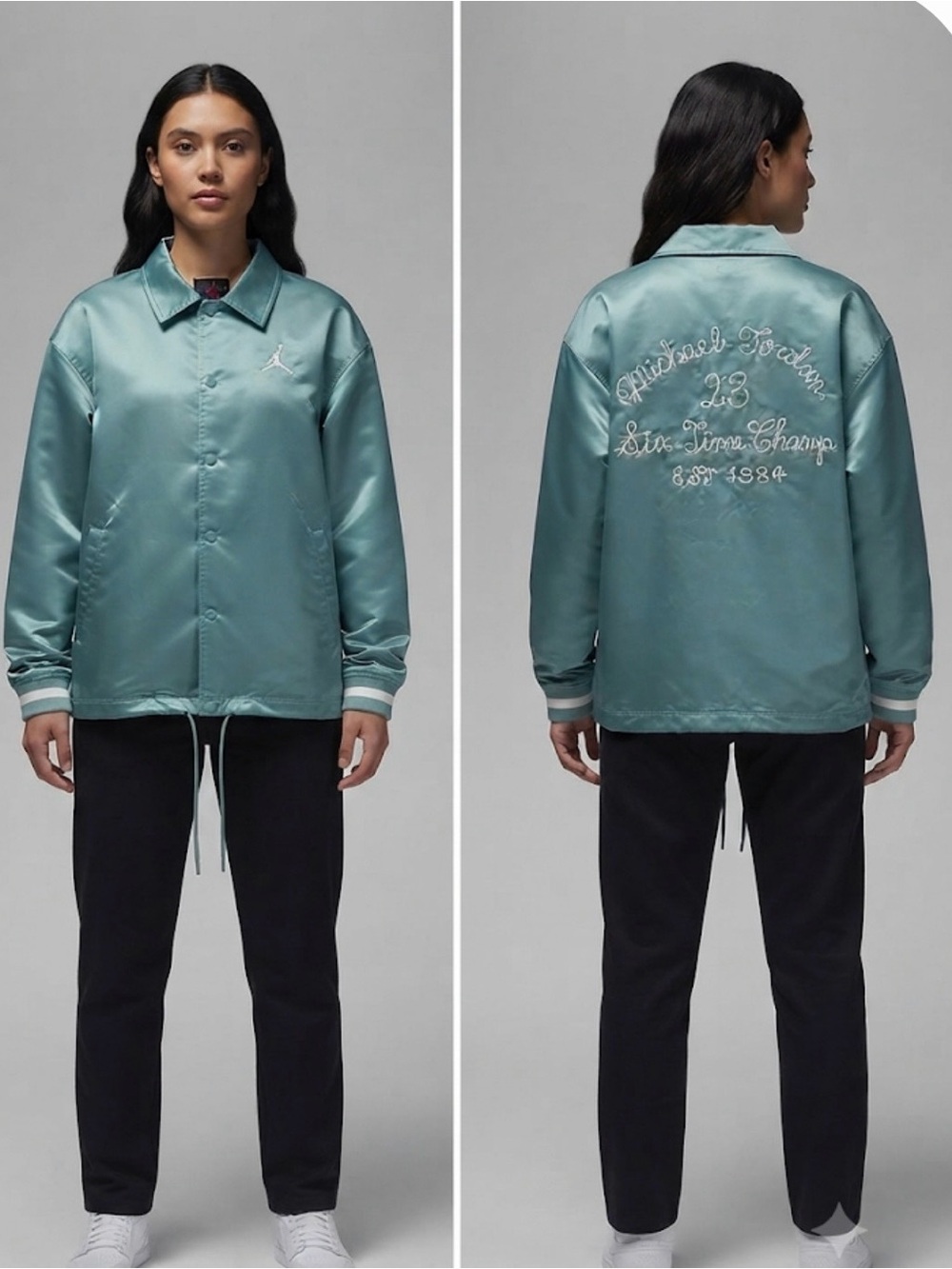Nike Jordan Women's Michael Jordan Six-Time Champ Satin Coaches Jacket Small NWT